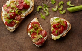 Tomato Toast with Chives and Sesame Seeds