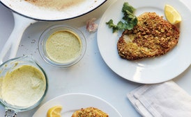 Pistachio-Crusted Chicken with Carrot Raita