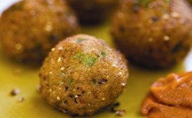 Black-Eyed Pea Fritters with Hot Pepper Sauce
