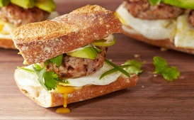 Breakfast Banh Mi Sandwich with Eggs and Sausage