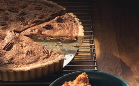 Butterscotch Pecan Tart with Scotch-Spiked Whipped Cream