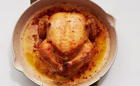 Cast-Iron Roast Chicken with Caramelized Leeks
