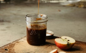 Warm Baked Apples with Cranberry-Caramel Sauce