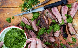 Chuck Eye with Carrot Top Salsa Verde