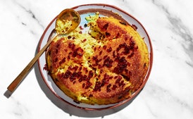Crunchy Baked Saffron Rice with Barberries (Tachin)
