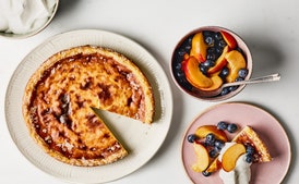 Custard Tart with Cream and Fresh Fruit