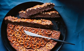 Dark Chocolate Pretzel Cake