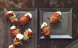 Dates with Goat Cheese Wrapped in Prosciutto