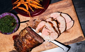 Fennel-Rubbed Leg of Lamb with Carrots and Salsa Verde