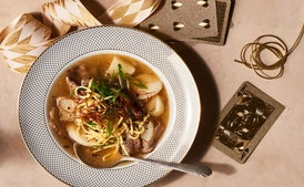 Good Luck Beef and Korean Rice Cake Soup (Tteokguk)