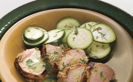 Grilled Pork Tenderloin with Mustard-Dill Sauce