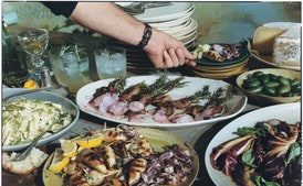 Grilled Sausage-Stuffed Calamari