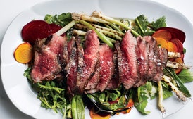 Grilled Steak Salad with Beets and Scallions