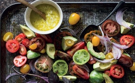 Heirloom Tomato Salad with Feta Dressing