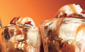 Maple-Pecan Sundaes with Candied Bacon