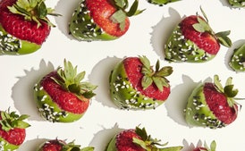 Vanilla Creams with Strawberries in Cassis