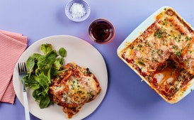 Microwave Lasagna With Spinach, Mushrooms, and Three Cheeses