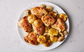 Olive Oil–Confit Chicken with Cipolline Onions