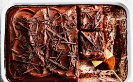 One-Bowl Milk Chocolate Cake with Chocolate-Caramel Frosting