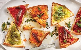 Pan con Tomate' y Anchoa—Garlic, Olive Oil, and Fresh Tomato on Toasted Bread