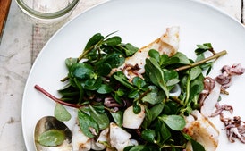 Pan-Seared Squid with Lemony Aioli and Greens