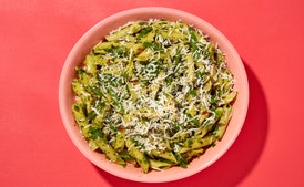 Penne with Almond Pesto and Green Beans