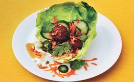 Pork and Lemongrass Meatballs in Lettuce Cups