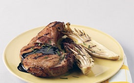 Quick-Brined Grilled Pork Chops with Treviso and Balsamic Glaze