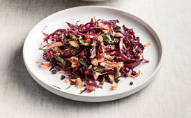 Red Cabbage Salad with Warm Pancetta-Balsamic Dressing