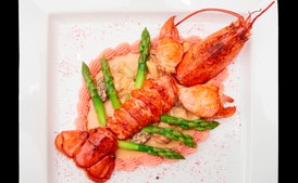 Roast Lobster with Pink Butter Sauce (Langouste Rôtie au Beurre Rose Hostelleries Saint-Roch)