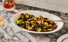 Roasted Brussels Sprouts with Garlic and Pancetta