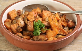 Roasted Sweet Potatoes, Potatoes, and Sage