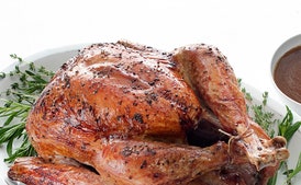 Roasted Turkey with Black-Truffle Butter and Cognac Gravy