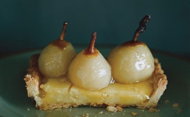 Seckel Pear Tart with Poire William Cream