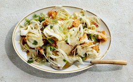 Peaches and Shaved Fennel Salad with Red Pepper