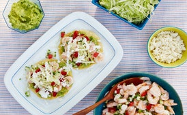 Shrimp-Salad Tostadas with Tomatoes and Cucumber