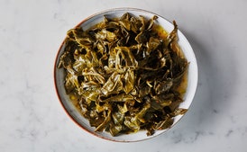 Slow-Cooked Collard Greens in Olive Oil