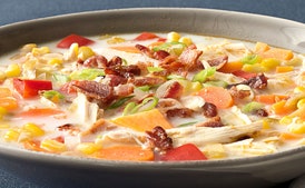 Smoky Turkey Corn Chowder with Bacon