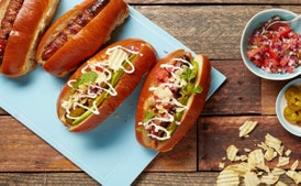 Sonoran Hot Dogs with Bacon, Pico de Gallo, and Avocado