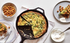 Spiced Chickpeas and Greens Frittata