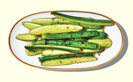 Spicy Lightly Pickled Cucumbers
