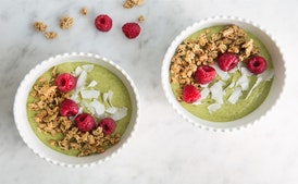Super Green Smoothie Bowl with Matcha and Ginger