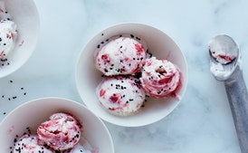 Sweet and Sour Strawberry Semifreddo with Black Sesame